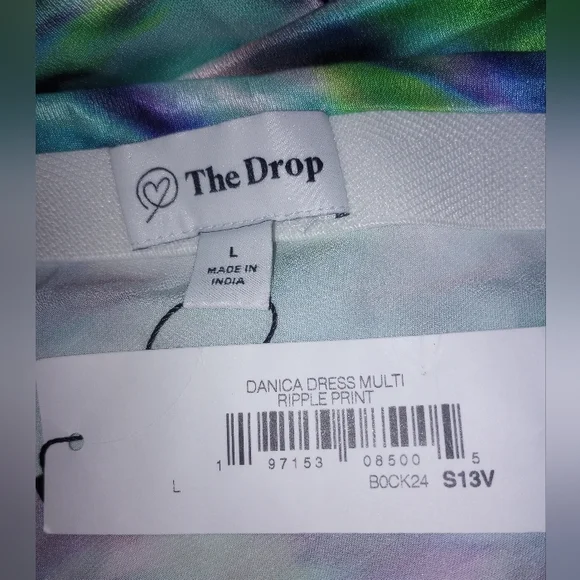 The Drop Womens Danica Strapless Ripple Print Midi Dress Size Large NWT - Picture 8 of 8